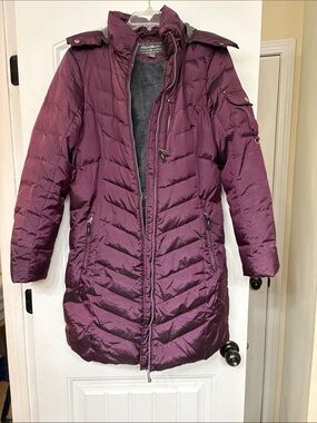 Eddie Bauer Women's Quilted Long Puffer Coat - Plum Size Large